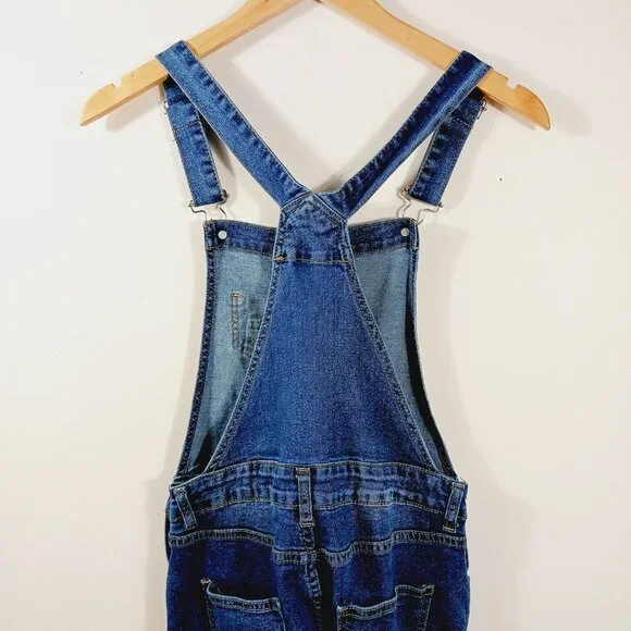 SHEIN, Denim Overalls, Size Medium, Slightly Distressed, Crop - Ankle - Picture 3 of 15